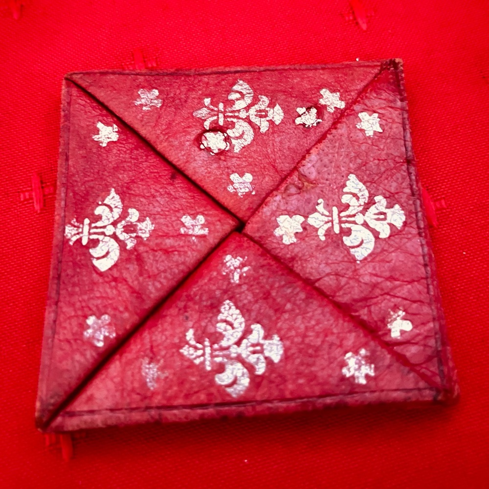 BERBER WALLET, Red Leather Wallet, Vintage 1980s